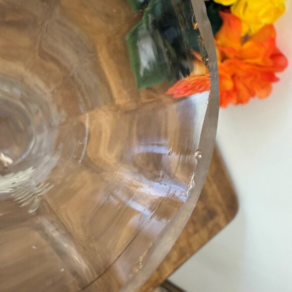 Victorian Hand Painted Clear Glass Vase Floral Enameled Tall Flower Vase Antique - Picture 6 of 6